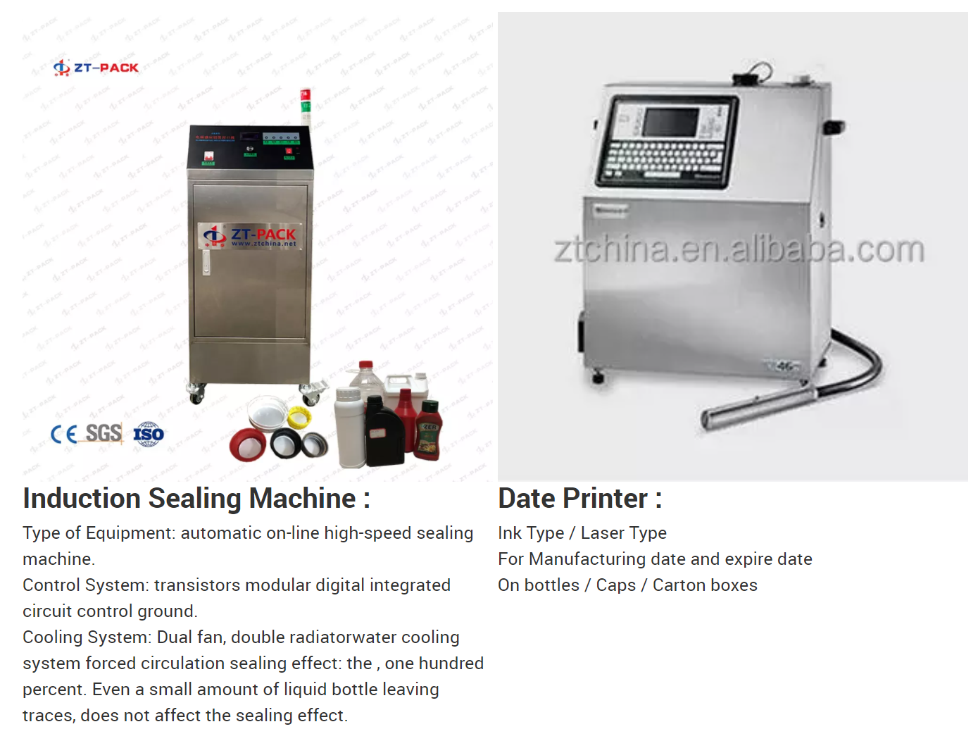 induction sealer & date printer
