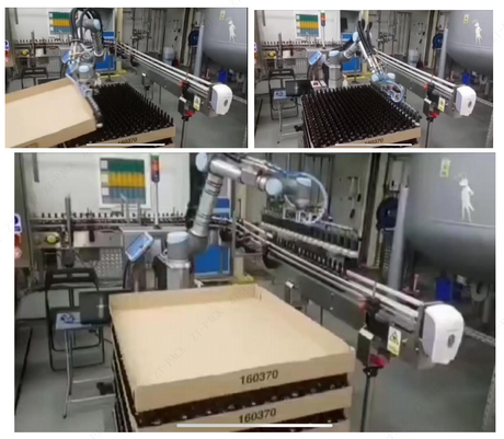 Empty bottles loading machine, bottle unscrambler, depalletizer, collaborative robot