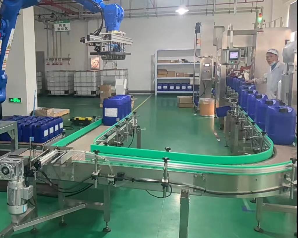 Full Automatic 20L Drum Jerry Can Filling Line With Palletilizer 